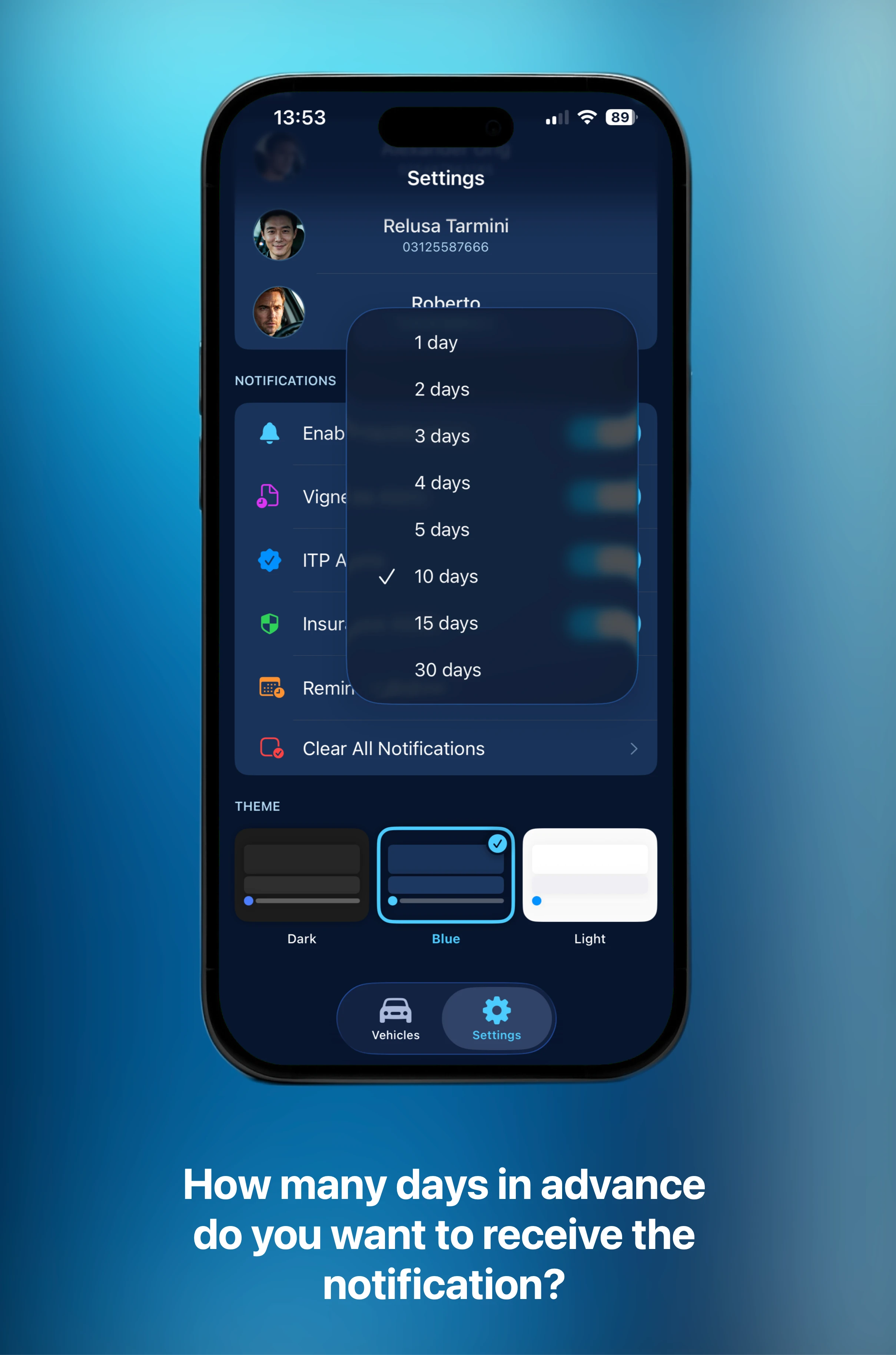 CarEvidence - Settings